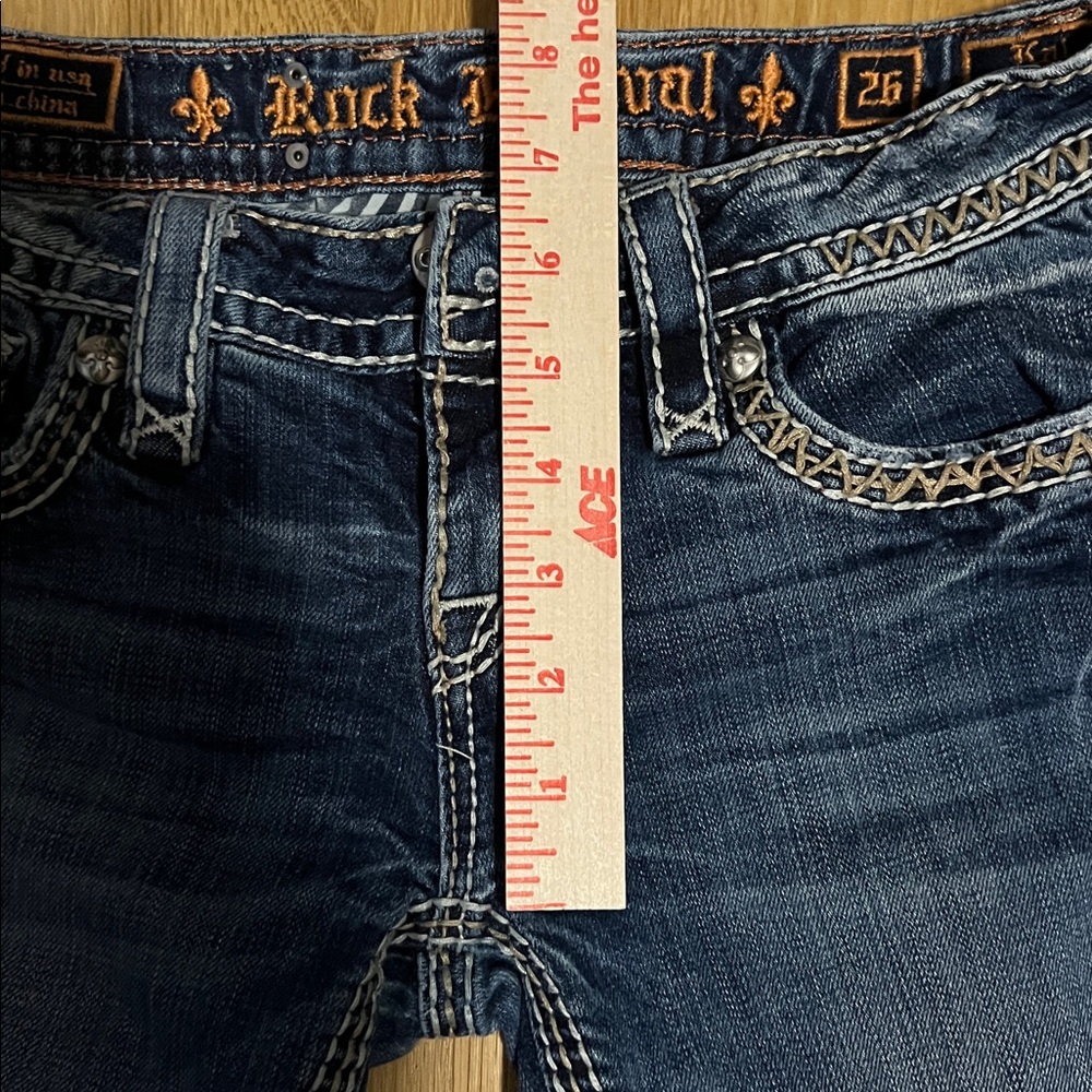Women’s Rock Revival Buckle Exclusive Fleur De Lis Bootcut Jeans - Size 26 - Picture 9 of 12